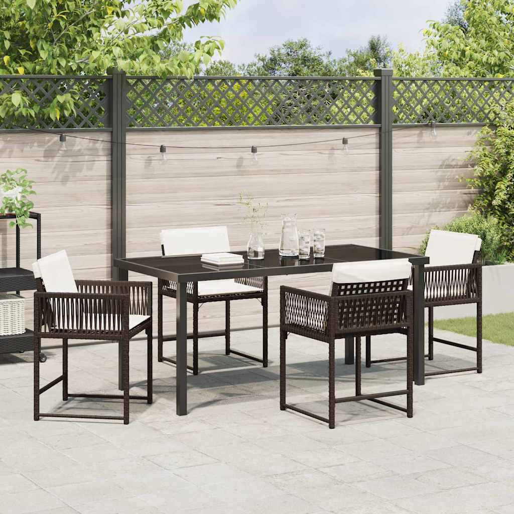 Ensemble de salle à manger pour jardin 5 pcs Marron polyrotin - XIOS