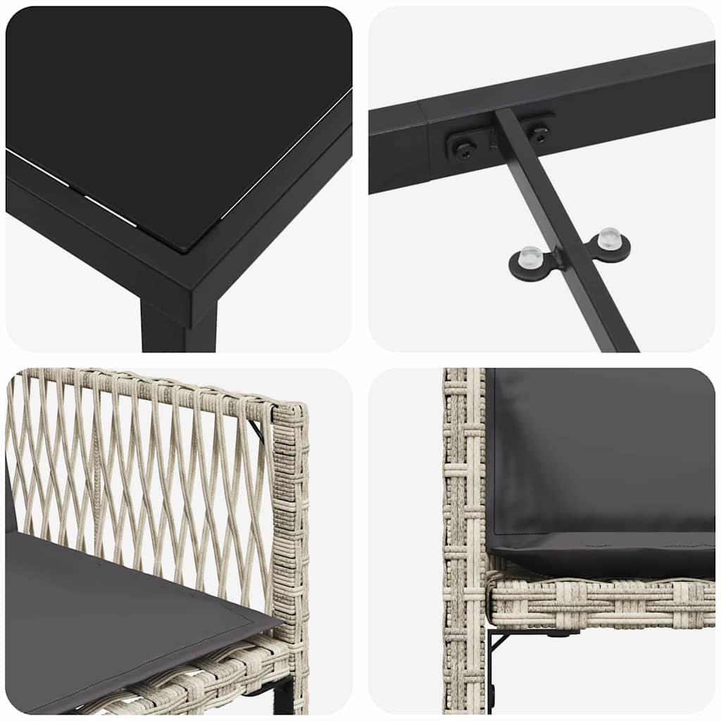 Ensemble de salle à manger pour jardin 5 pcs Gris clair - XIOS