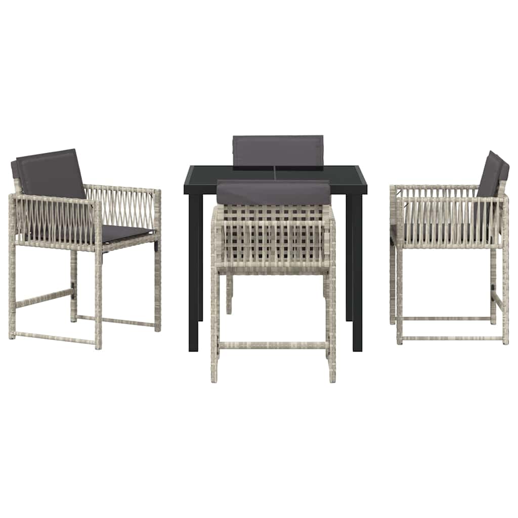 Ensemble de salle à manger pour jardin 5 pcs Gris clair - XIOS