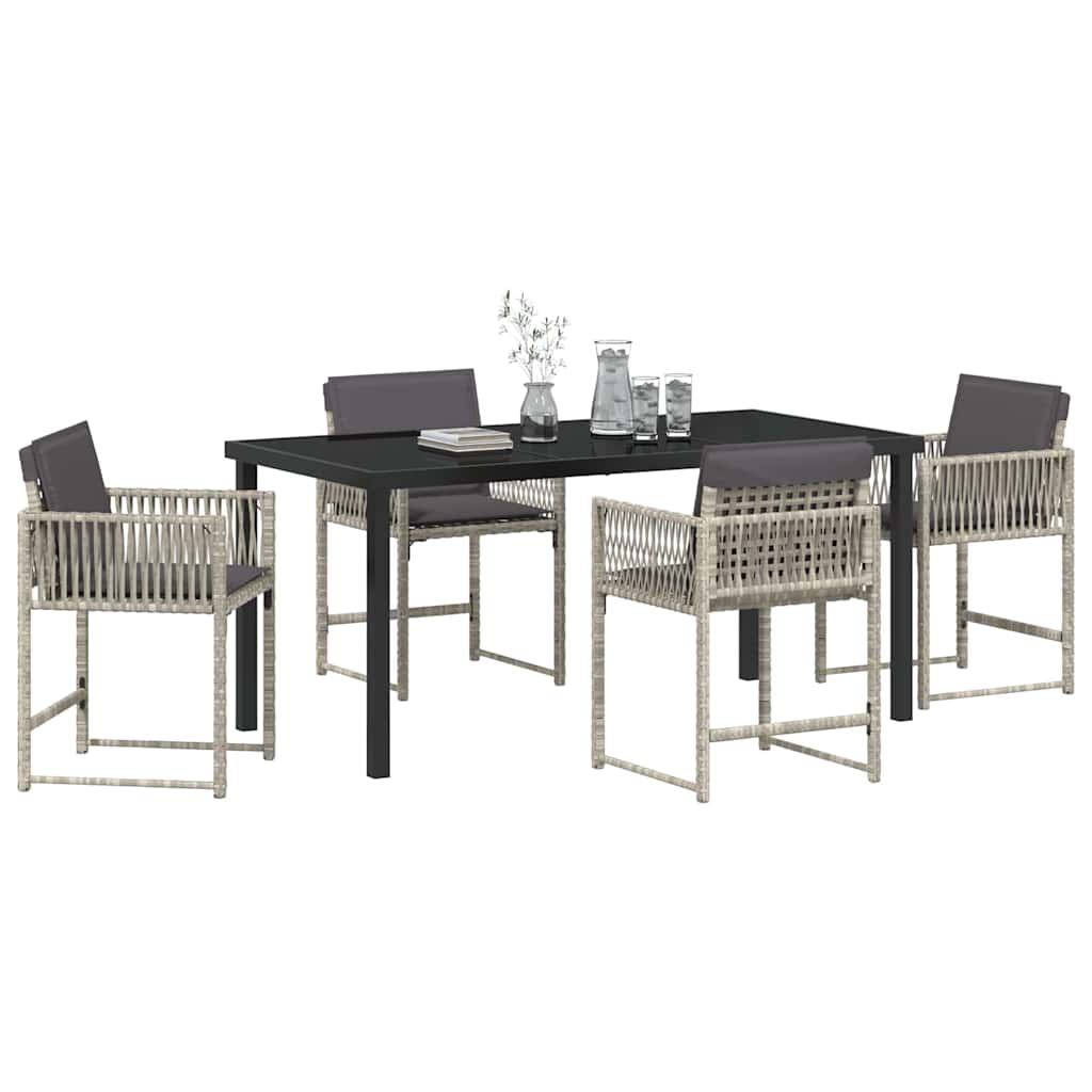 Ensemble de salle à manger pour jardin 5 pcs Gris clair - XIOS