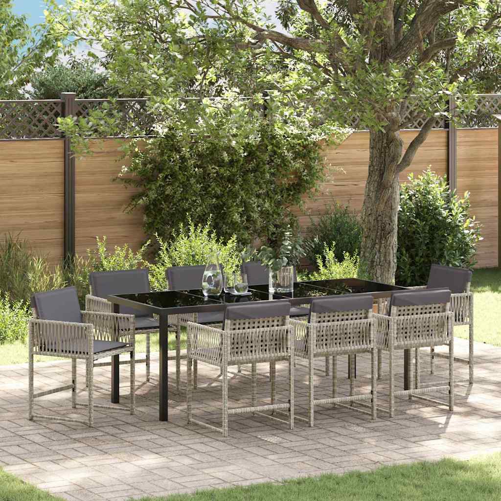 Ensemble de salle à manger pour jardin 9 pcs Gris clair - XIOS