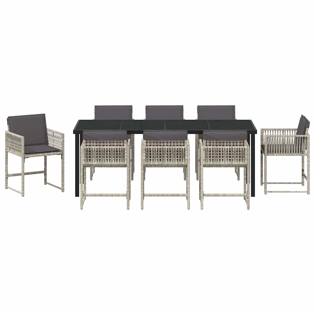 Ensemble de salle à manger pour jardin 9 pcs Gris clair - XIOS