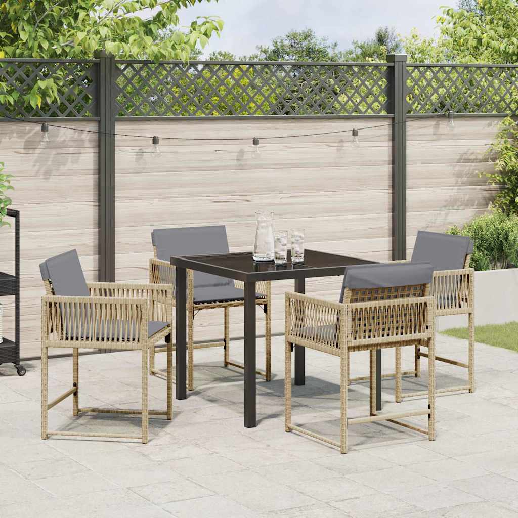 Ensemble de salle à manger pour jardin 5 pcs Beige polyrotin - XIOS