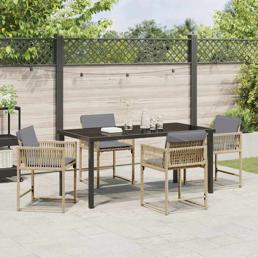 Ensemble de salle à manger pour jardin 5 pcs Beige polyrotin - XIOS