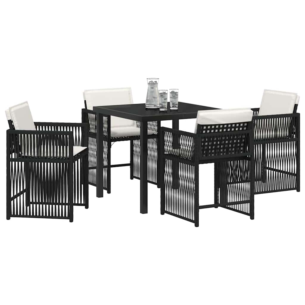 Ensemble de salle à manger pour jardin 5 pcs Noir polyrotin - XIOS