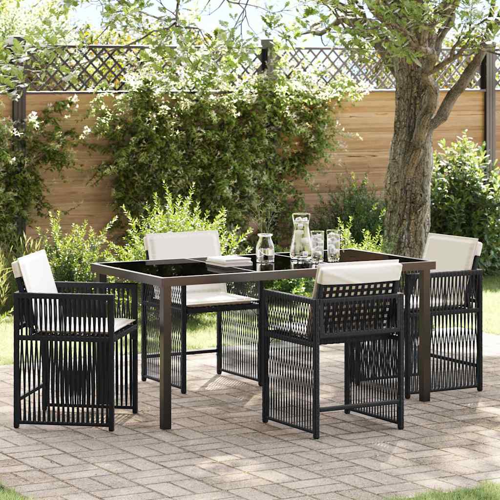 Ensemble de salle à manger pour jardin 5 pcs Noir polyrotin - XIOS