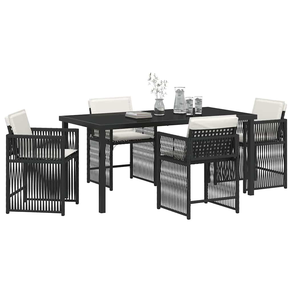 Ensemble de salle à manger pour jardin 5 pcs Noir polyrotin - XIOS