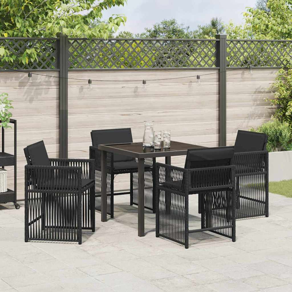 Ensemble de salle à manger pour jardin 5 pcs Noir polyrotin - XIOS