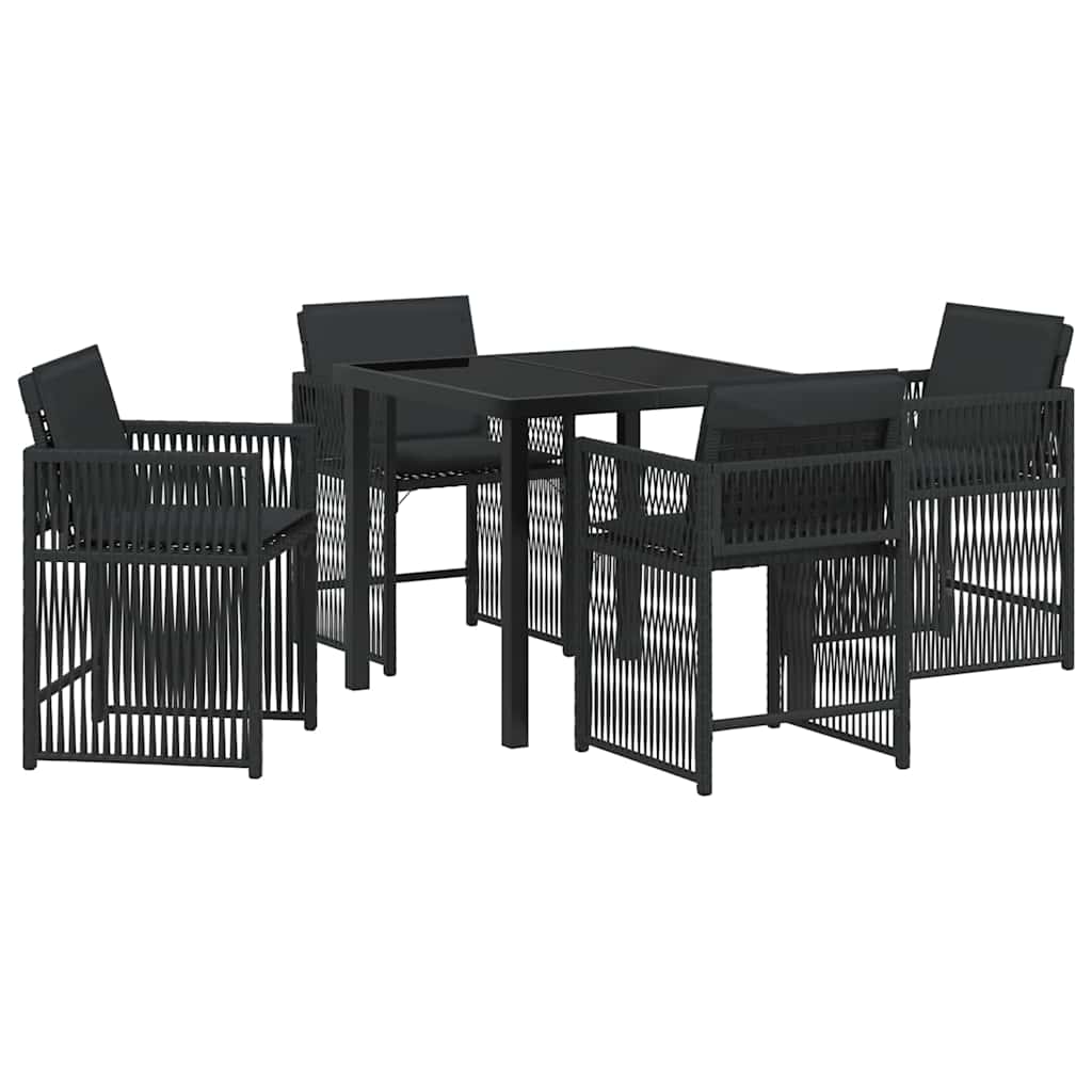 Ensemble de salle à manger pour jardin 5 pcs Noir polyrotin - XIOS