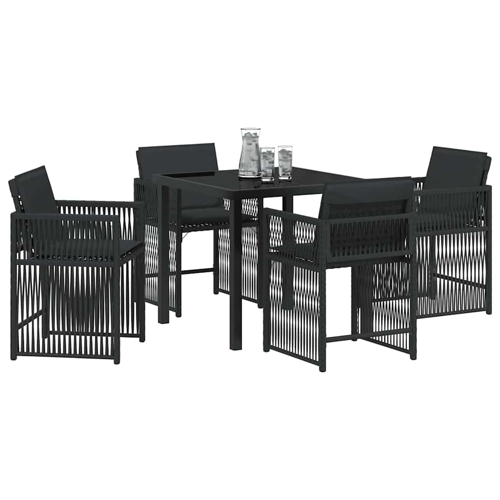 Ensemble de salle à manger pour jardin 5 pcs Noir polyrotin - XIOS