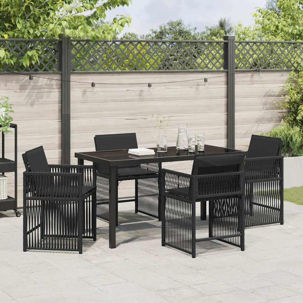 Ensemble de salle à manger pour jardin 5 pcs Noir polyrotin - XIOS