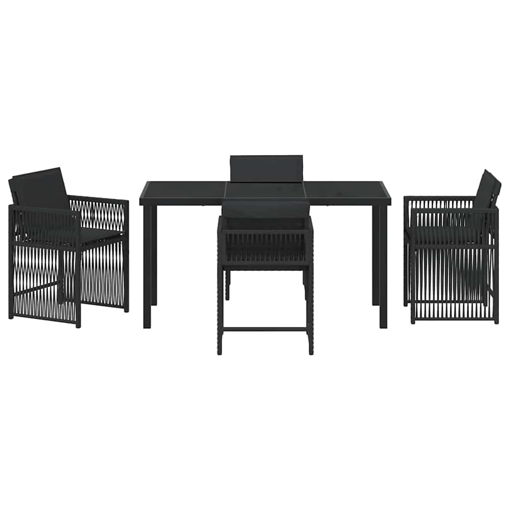 Ensemble de salle à manger pour jardin 5 pcs Noir polyrotin - XIOS