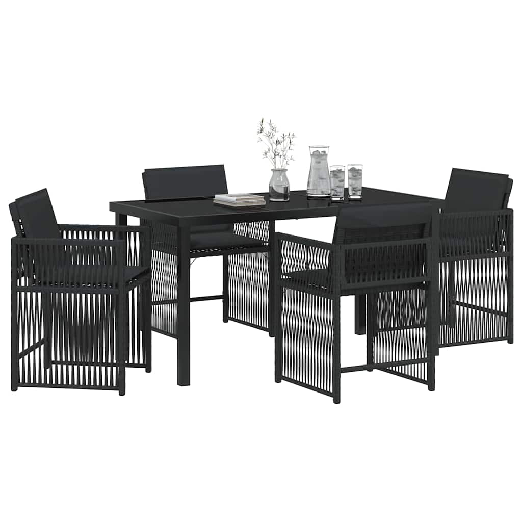Ensemble de salle à manger pour jardin 5 pcs Noir polyrotin - XIOS