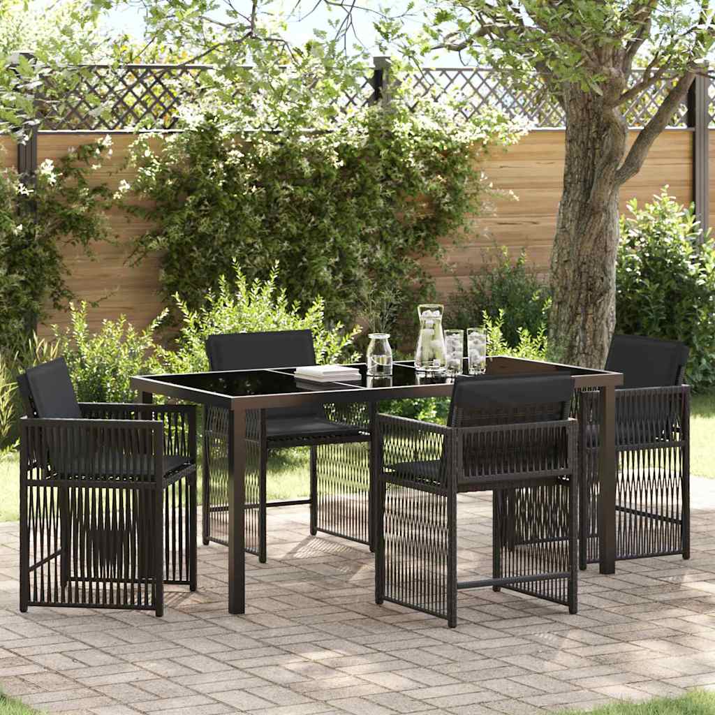 Ensemble de salle à manger pour jardin 5 pcs Noir polyrotin - XIOS