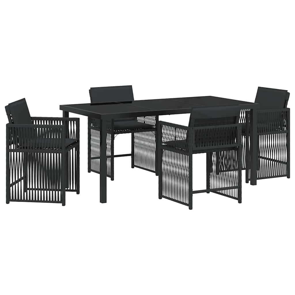 Ensemble de salle à manger pour jardin 5 pcs Noir polyrotin - XIOS