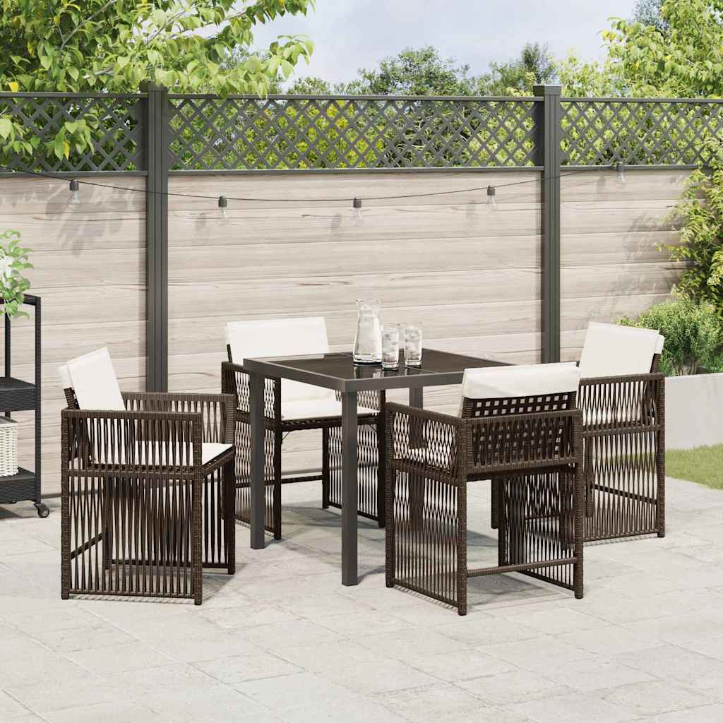 Ensemble de salle à manger pour jardin 5 pcs Marron polyrotin - XIOS
