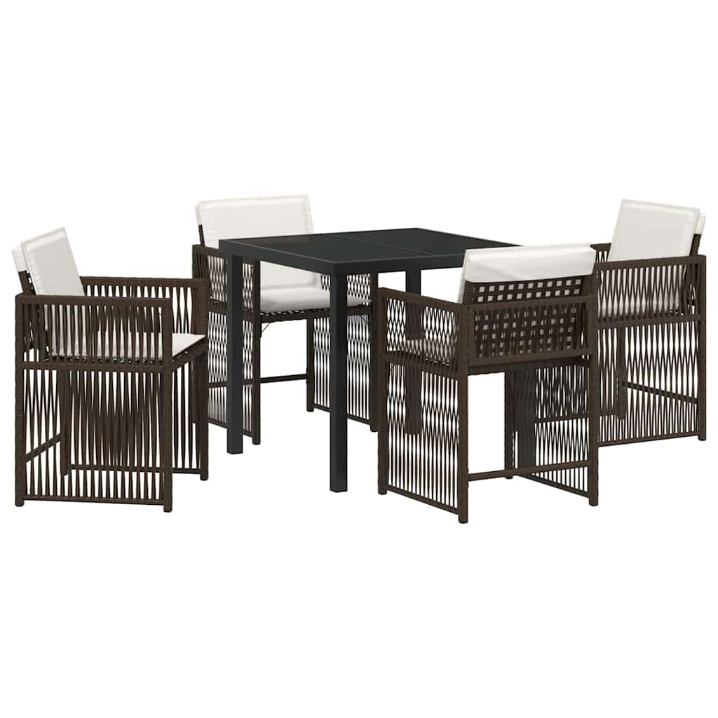 Ensemble de salle à manger pour jardin 5 pcs Marron polyrotin - XIOS