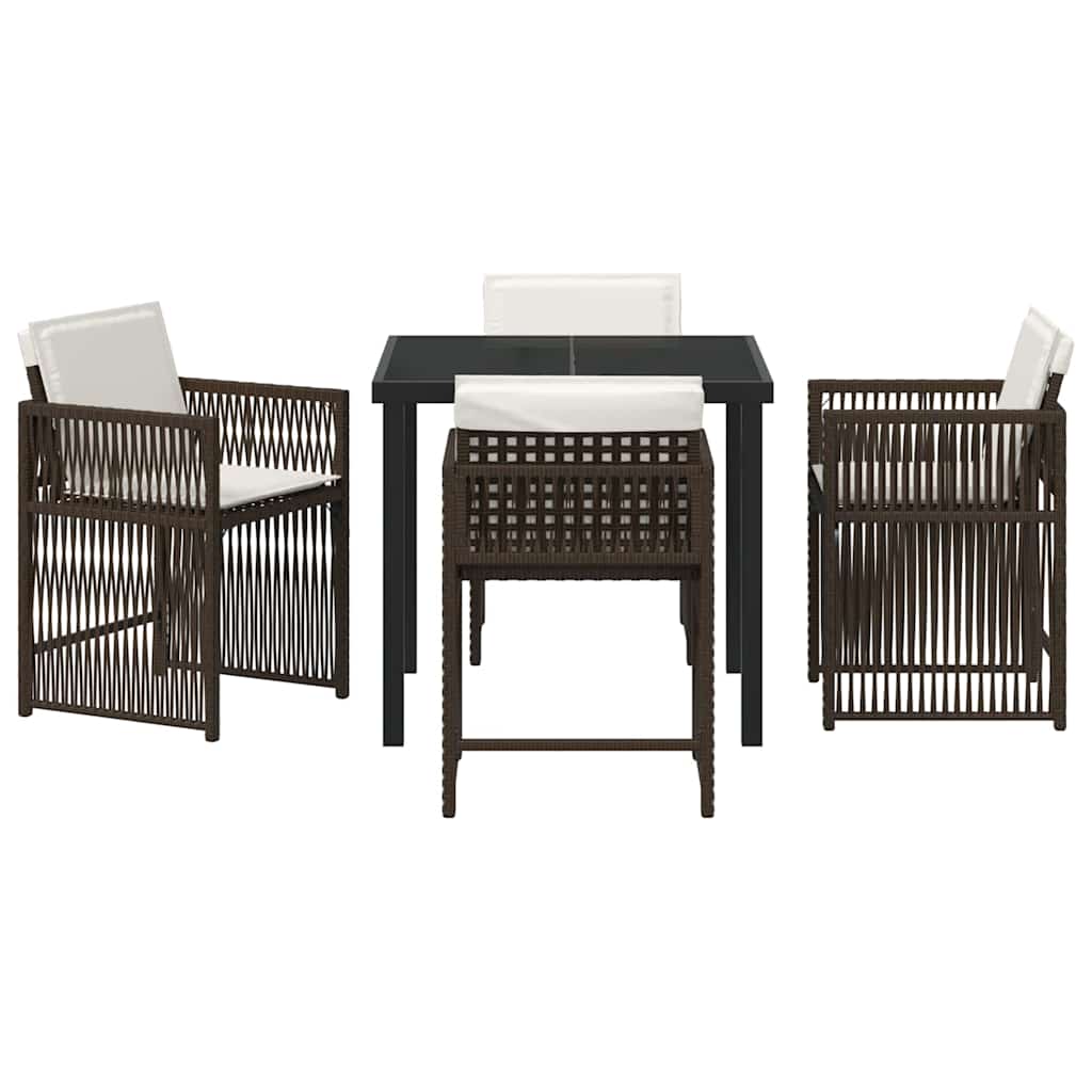 Ensemble de salle à manger pour jardin 5 pcs Marron polyrotin - XIOS