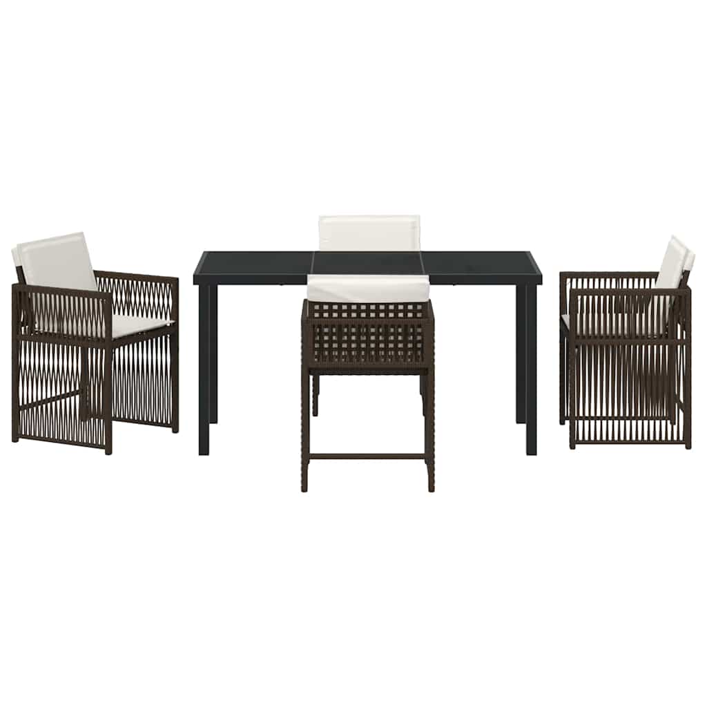 Ensemble de salle à manger pour jardin 5 pcs Marron polyrotin - XIOS