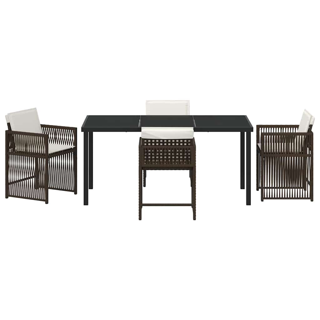 Ensemble de salle à manger pour jardin 5 pcs Marron polyrotin - XIOS