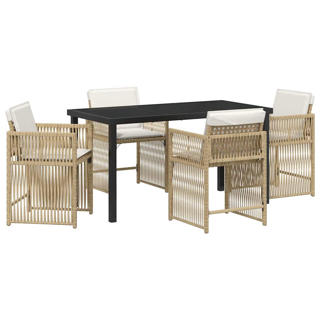 Ensemble de salle à manger pour jardin 5 pcs Beige polyrotin - XIOS