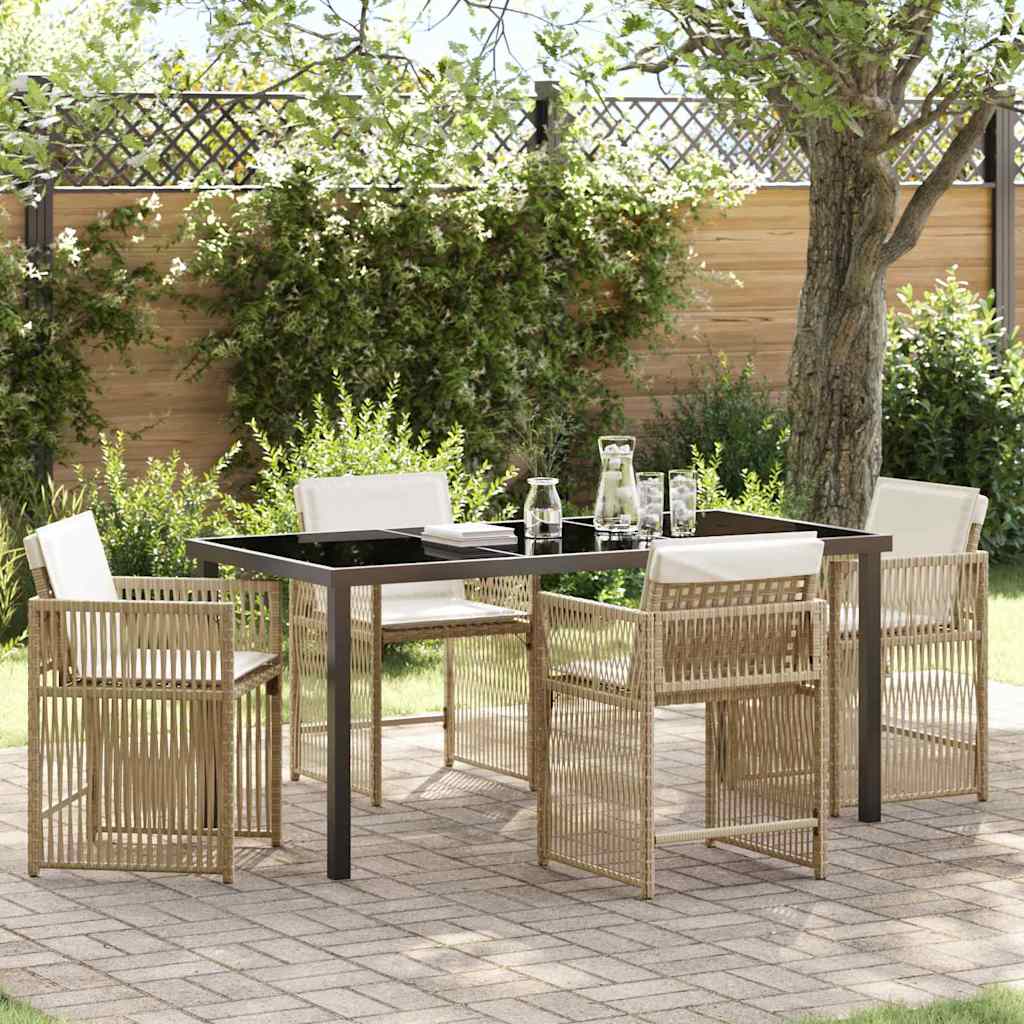Ensemble de salle à manger pour jardin 5 pcs Beige polyrotin - XIOS