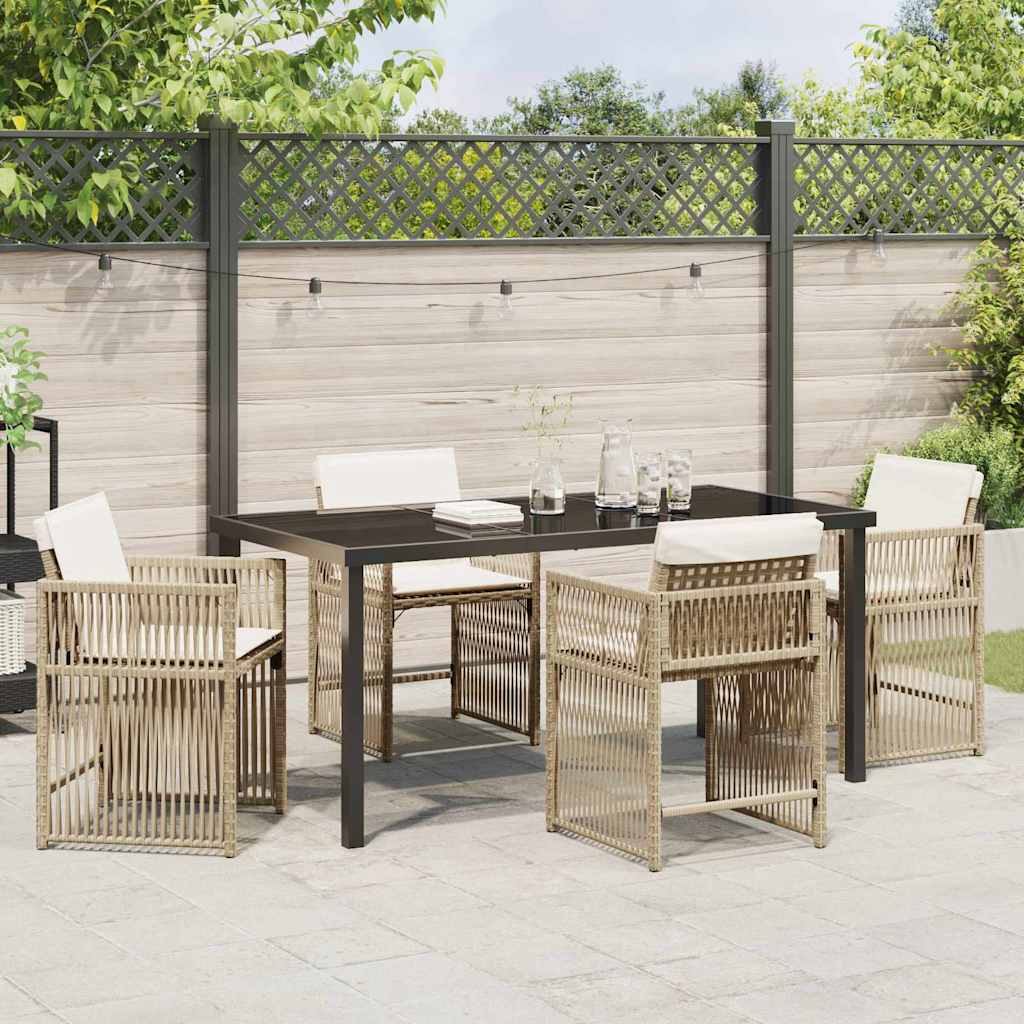Ensemble de salle à manger pour jardin 5 pcs Beige polyrotin - XIOS