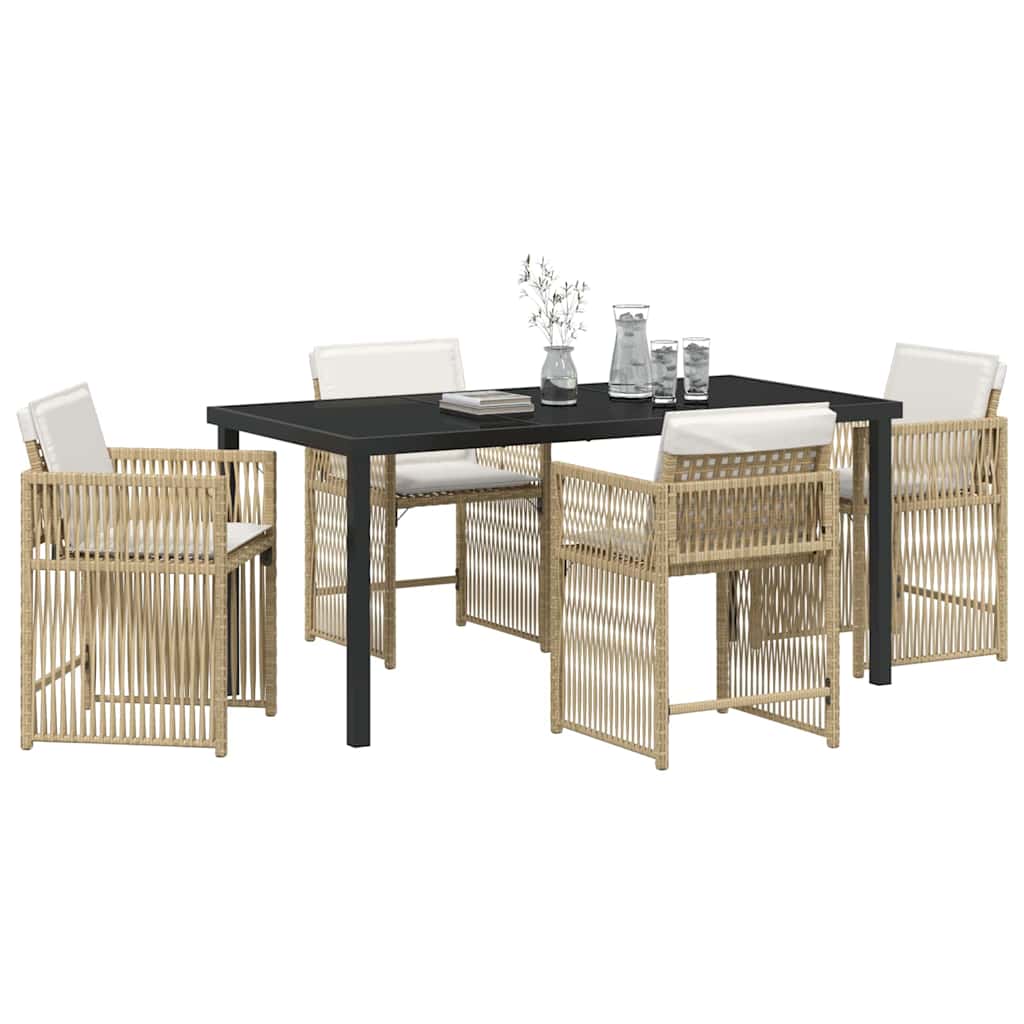 Ensemble de salle à manger pour jardin 5 pcs Beige polyrotin - XIOS
