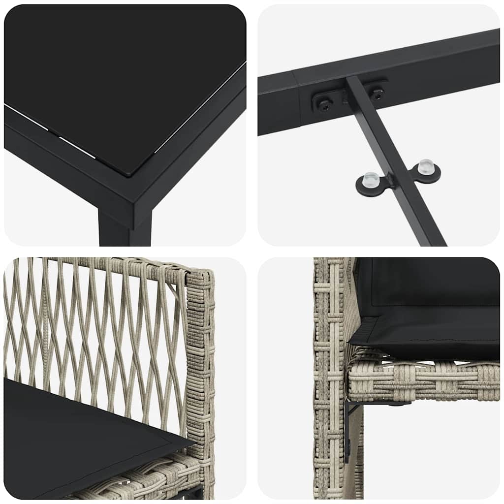Ensemble de salle à manger pour jardin 5 pcs Gris clair - XIOS