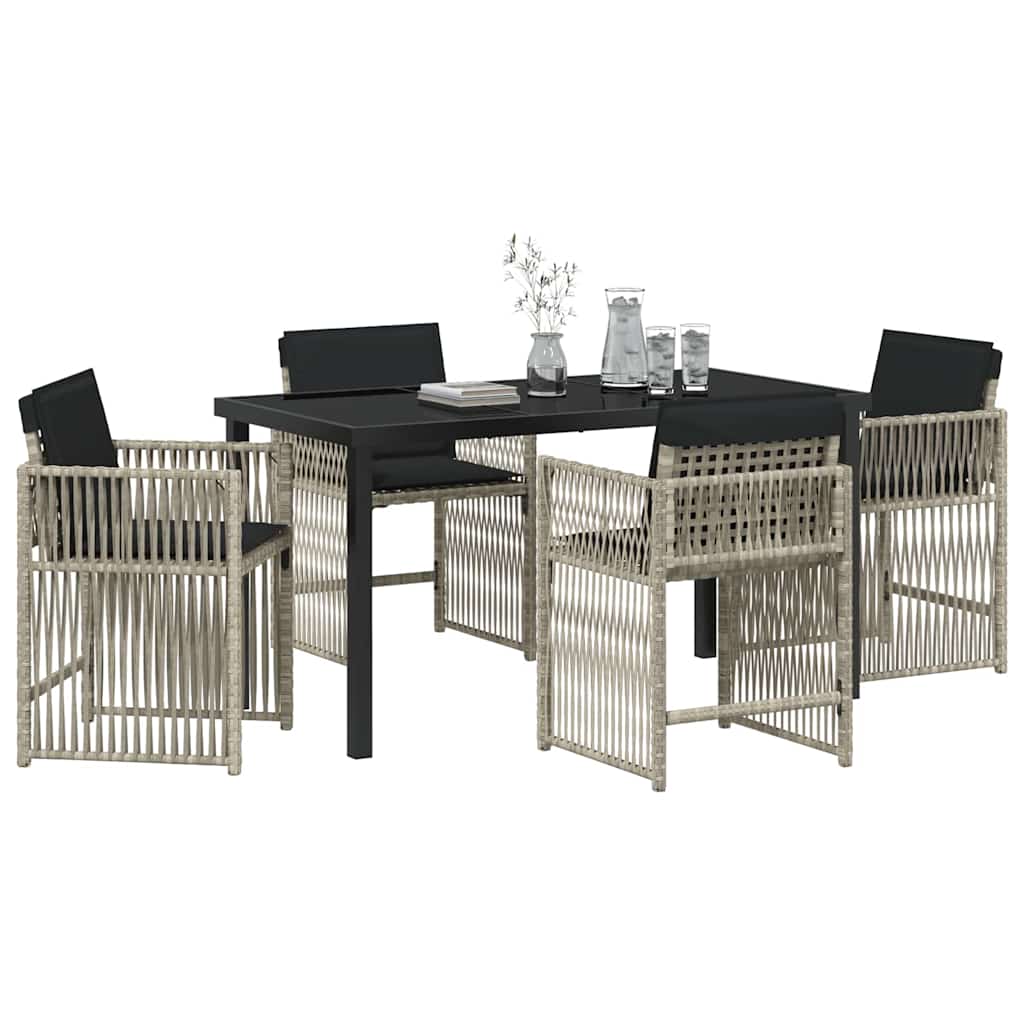 Ensemble de salle à manger pour jardin 5 pcs Gris clair - XIOS
