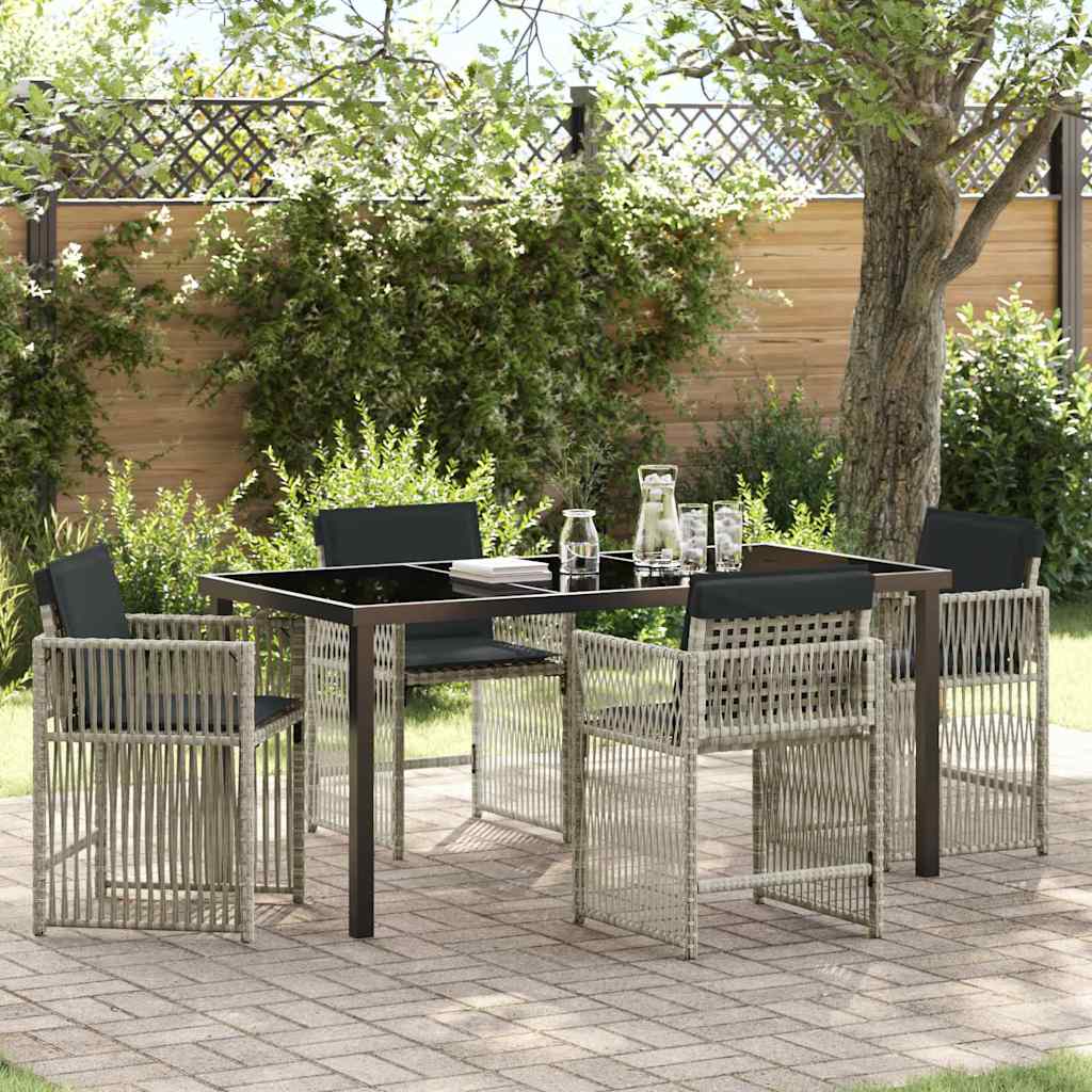 Ensemble de salle à manger pour jardin 5 pcs Gris clair - XIOS