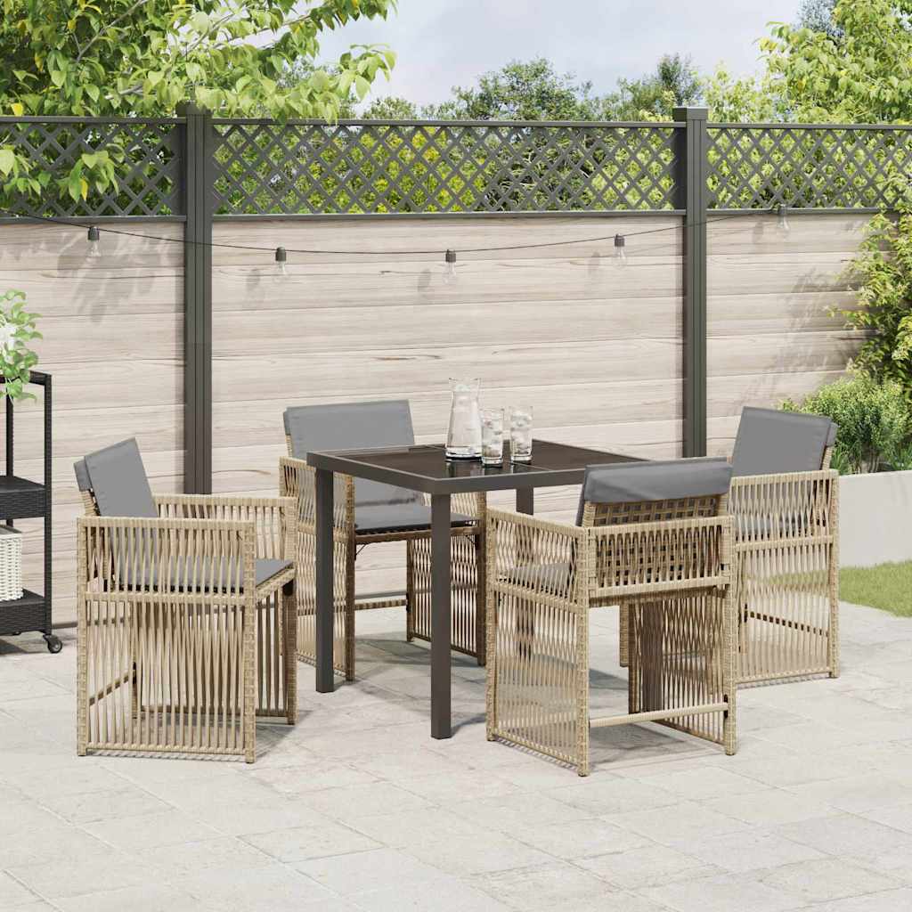 Ensemble de salle à manger pour jardin 5 pcs Beige polyrotin - XIOS