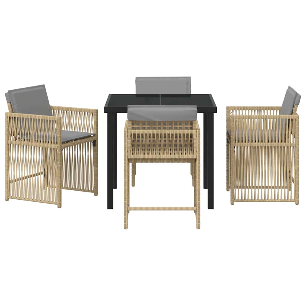 Ensemble de salle à manger pour jardin 5 pcs Beige polyrotin - XIOS
