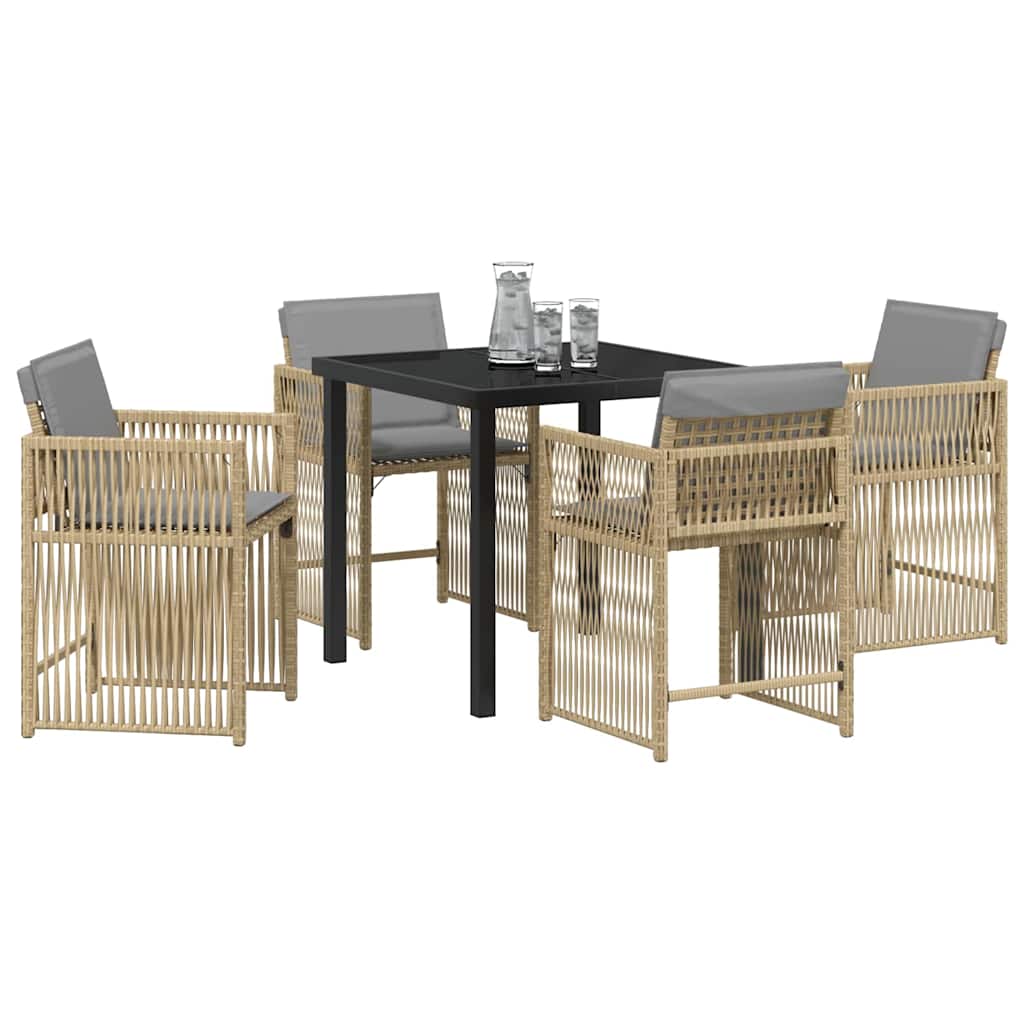 Ensemble de salle à manger pour jardin 5 pcs Beige polyrotin - XIOS