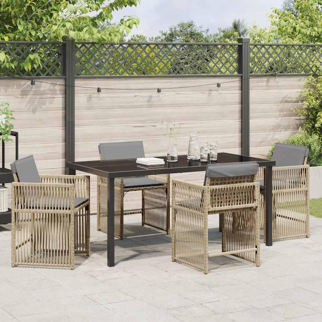 Ensemble de salle à manger pour jardin 5 pcs Beige polyrotin - XIOS