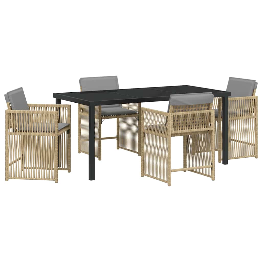 Ensemble de salle à manger pour jardin 5 pcs Beige polyrotin - XIOS