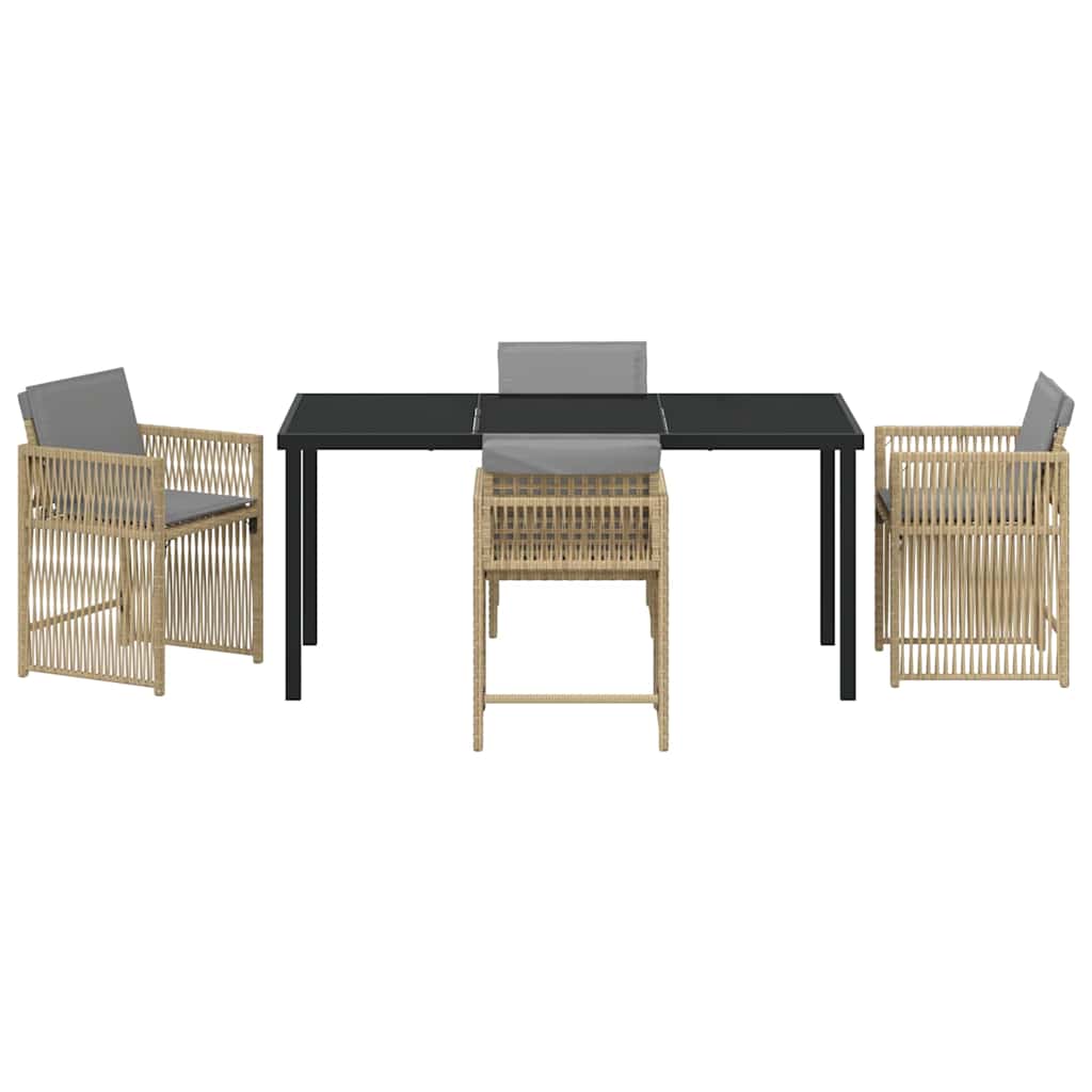 Ensemble de salle à manger pour jardin 5 pcs Beige polyrotin - XIOS