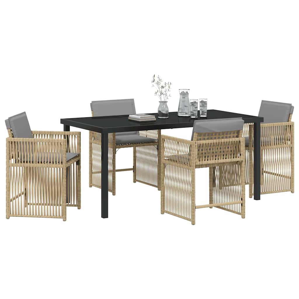 Ensemble de salle à manger pour jardin 5 pcs Beige polyrotin - XIOS