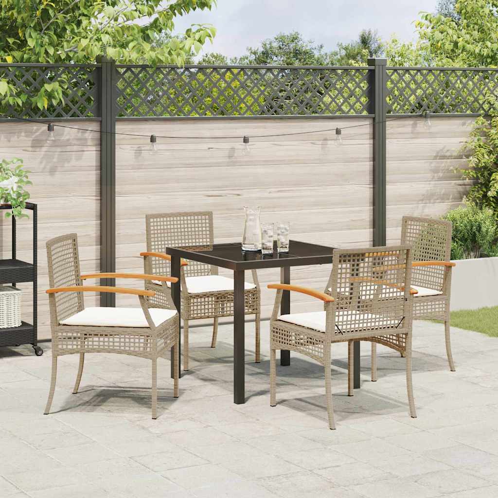 Ensemble de salle à manger pour jardin 5 pcs Beige et Noir - XIOS
