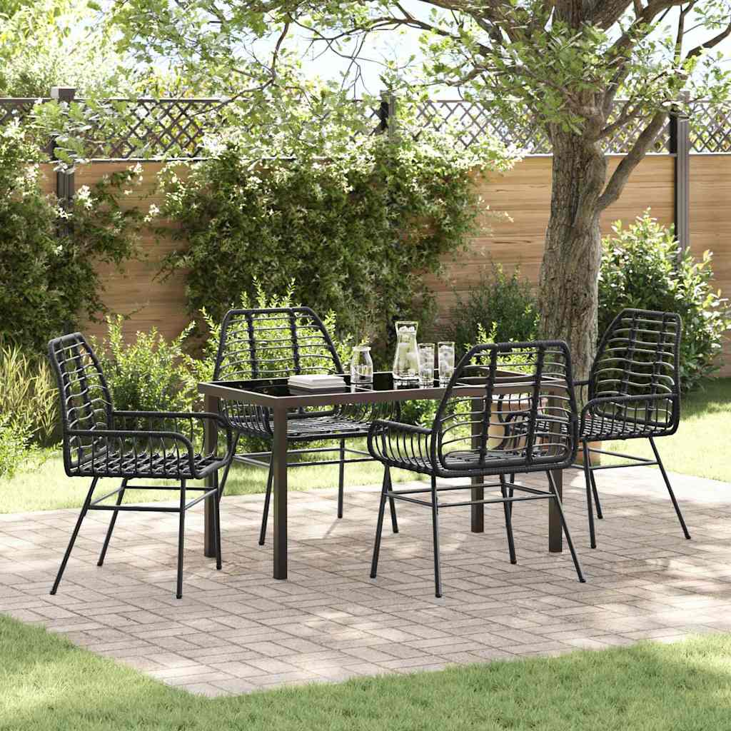 Ensemble de salle à manger pour jardin 5 pcs Noir polyrotin - XIOS
