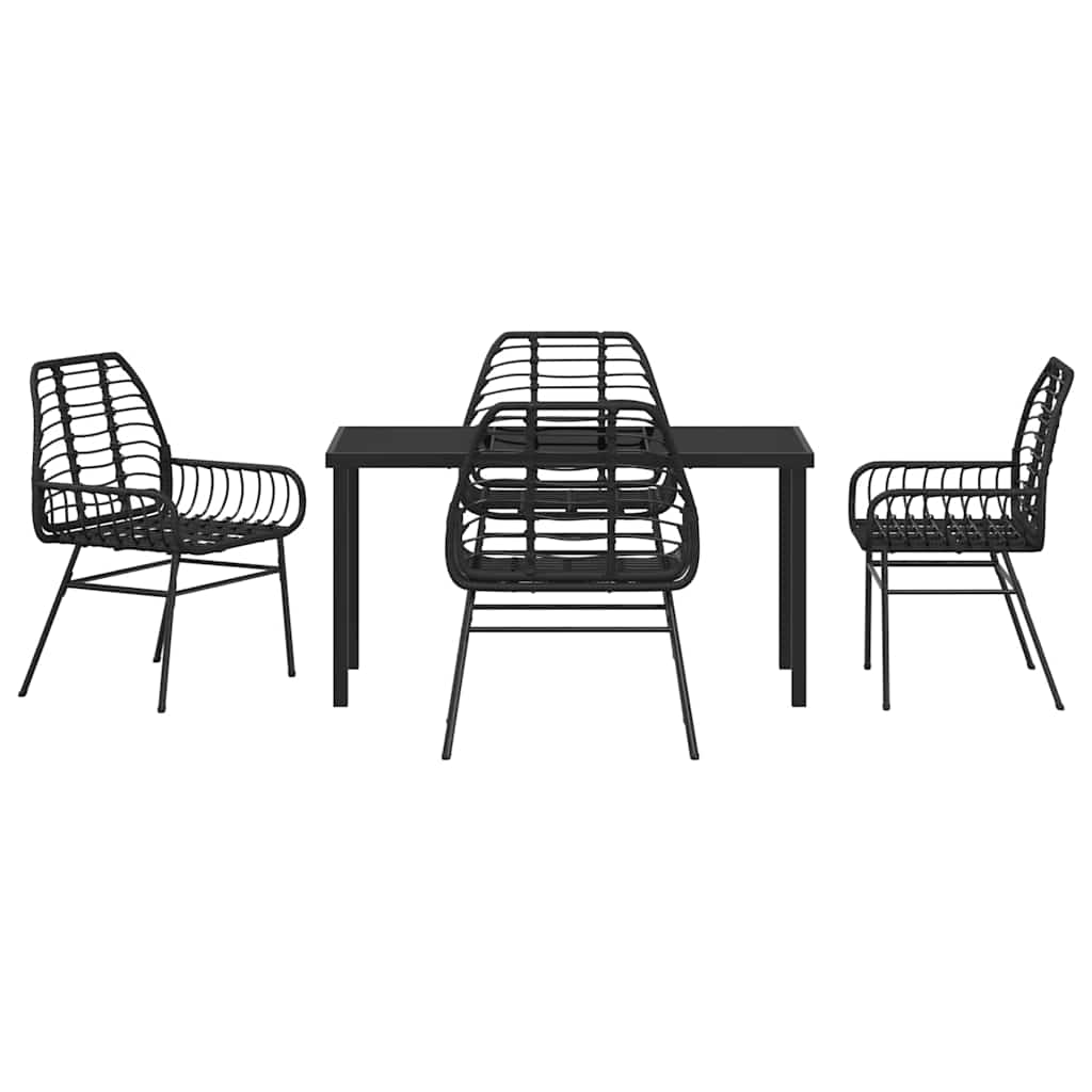 Ensemble de salle à manger pour jardin 5 pcs Noir polyrotin - XIOS