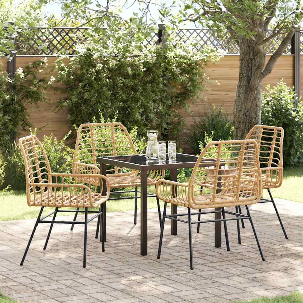 Ensemble de salle à manger pour jardin 5 pcs Marron polyrotin - XIOS