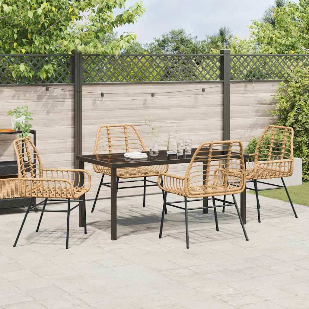 Ensemble de salle à manger pour jardin 5 pcs Marron polyrotin - XIOS