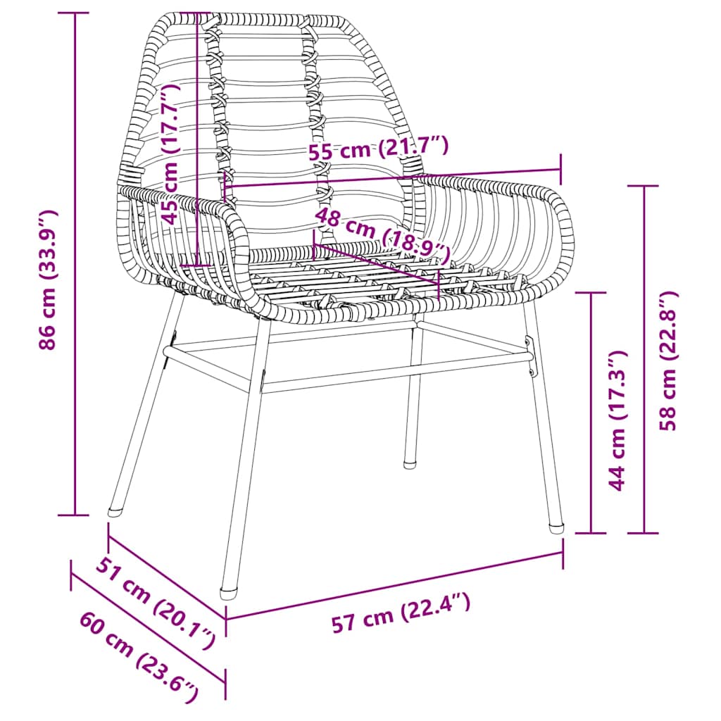 Ensemble de salle à manger pour jardin 5 pcs Marron polyrotin - XIOS