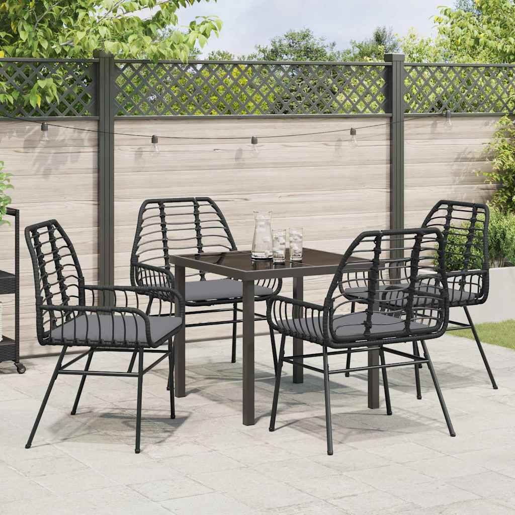 Ensemble de salle à manger pour jardin 5 pcs Noir polyrotin - XIOS