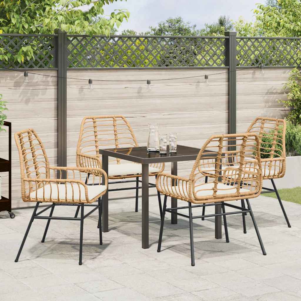 Ensemble de salle à manger pour jardin 5 pcs Marron polyrotin - XIOS