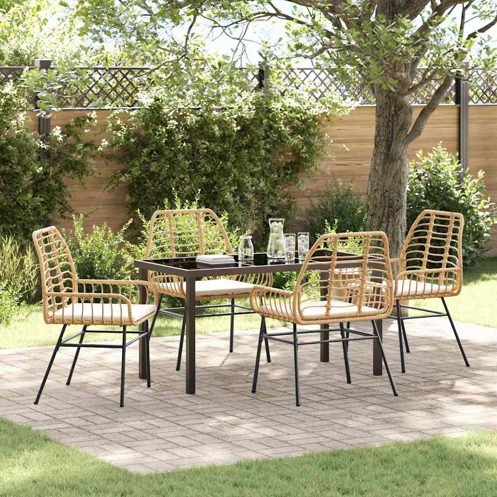 Ensemble de salle à manger pour jardin 5 pcs Marron polyrotin - XIOS