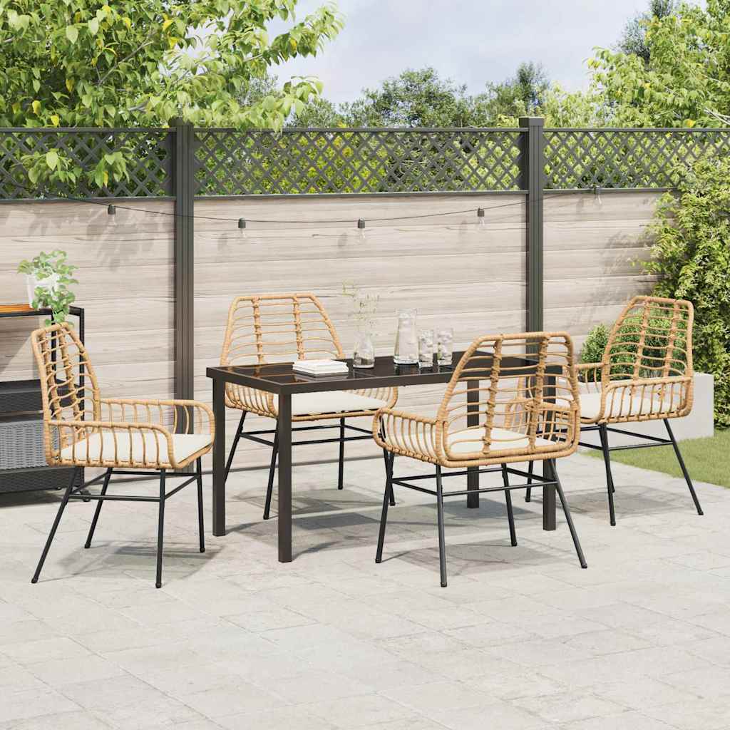 Ensemble de salle à manger pour jardin 5 pcs Marron polyrotin - XIOS