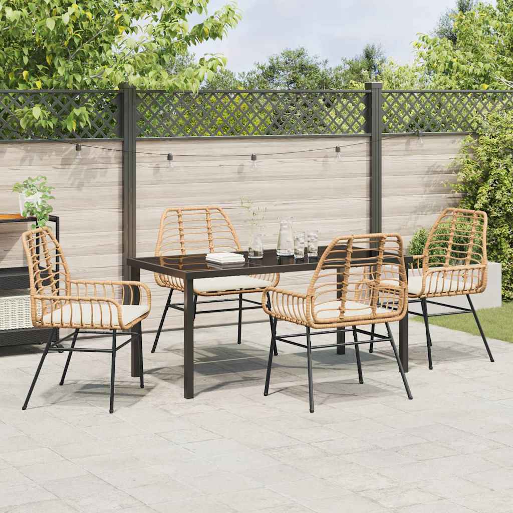 Ensemble de salle à manger pour jardin 5 pcs Marron polyrotin - XIOS