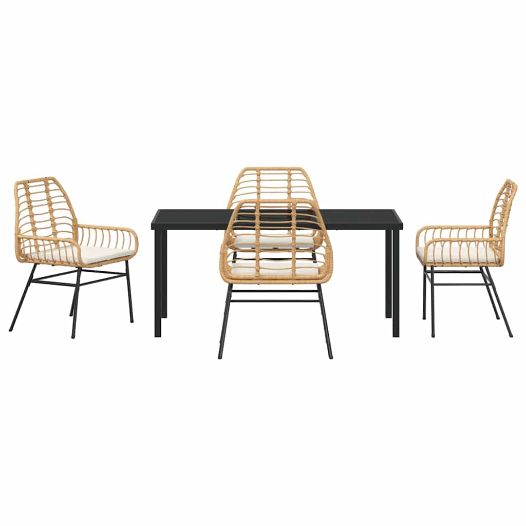Ensemble de salle à manger pour jardin 5 pcs Marron polyrotin - XIOS